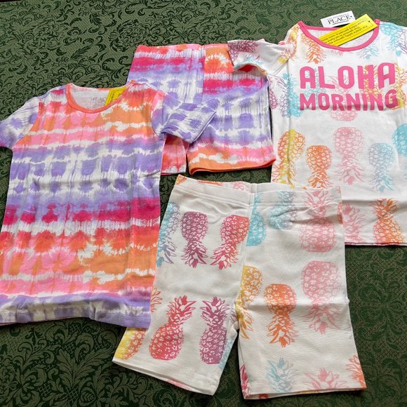 NWT 6x 7 ALOHA pineapple rainbow 4p pajamas childrens place summer easter spring - Picture 6 of 12